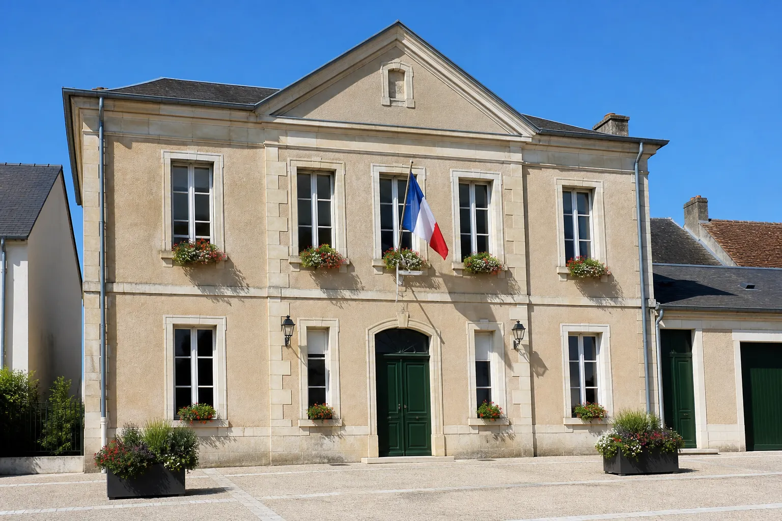 Façade d'une mairie de commune française