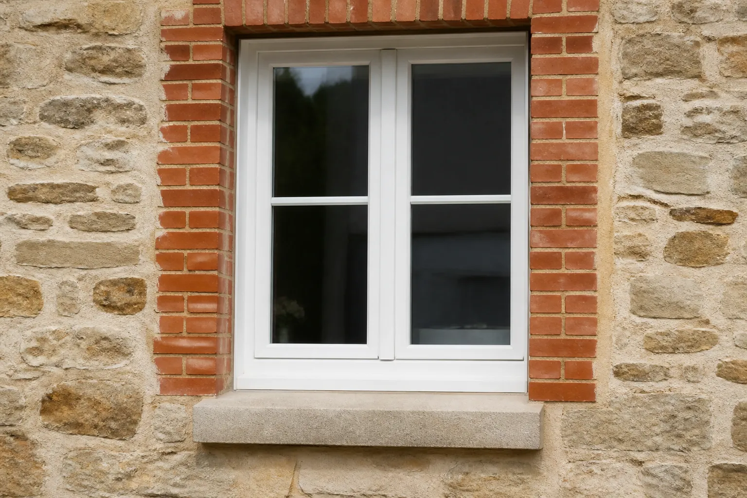 Détail d’appui de fenêtre et cordon de brique
