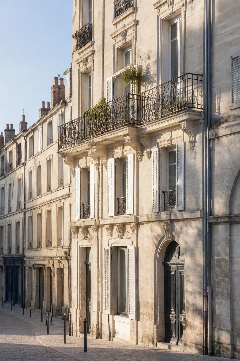 Immeuble ancien en pierre dans une rue de centre-ville, expertise avant achat à Limoges