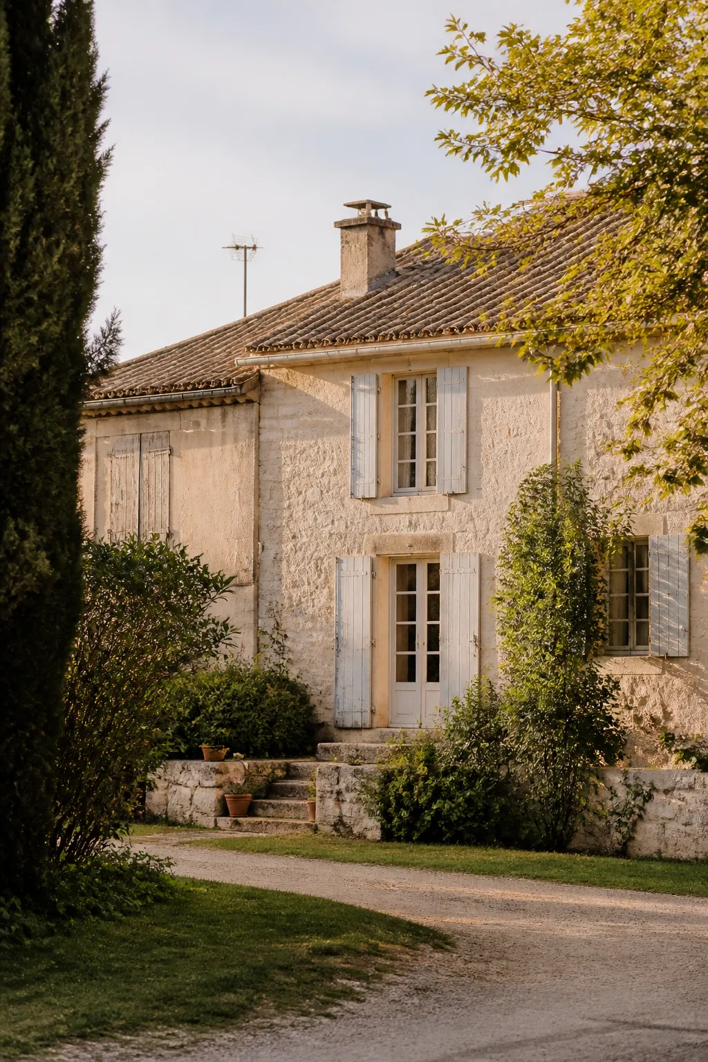 Maison charentaise en pierre calcaire claire avant un achat immobilier