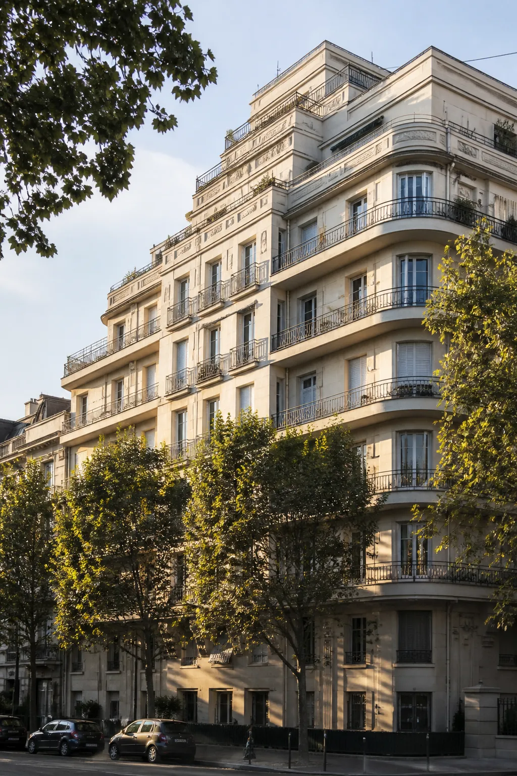 Immeuble résidentiel des années 1930 examiné avant un achat à Villeurbanne