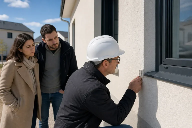 Maison récente de lotissement inspectée par un expert en bâtiment