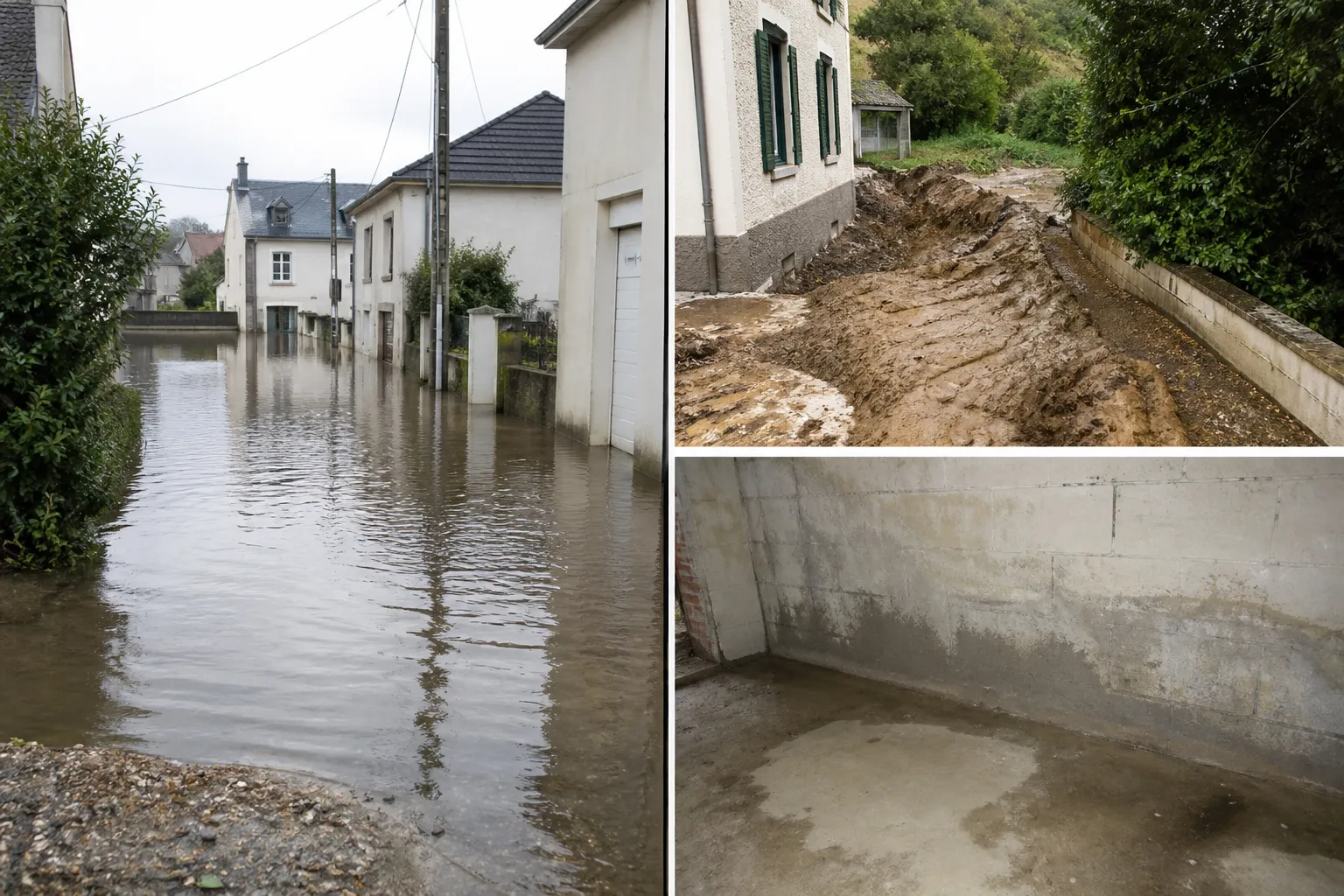 Inondations, coulées de boue et remontées de nappe