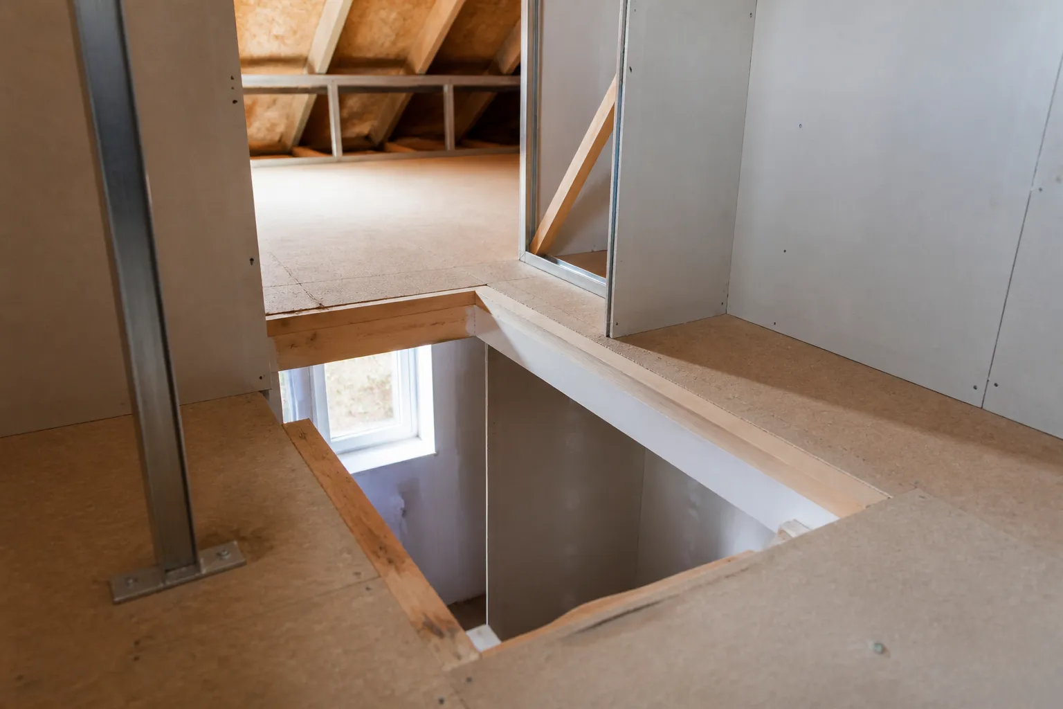 L'escalier d'accès : une ouverture dans la structure